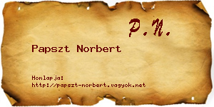 Papszt Norbert névjegykártya