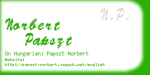 norbert papszt business card